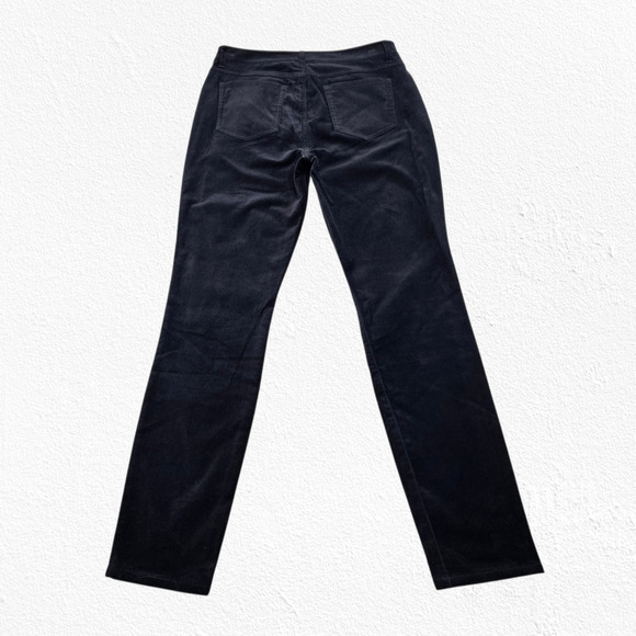 Cabi Black Velour Mid Rise Straight Leg Gala Velvet Stretch Pants Size 8 - Picture 8 of 8